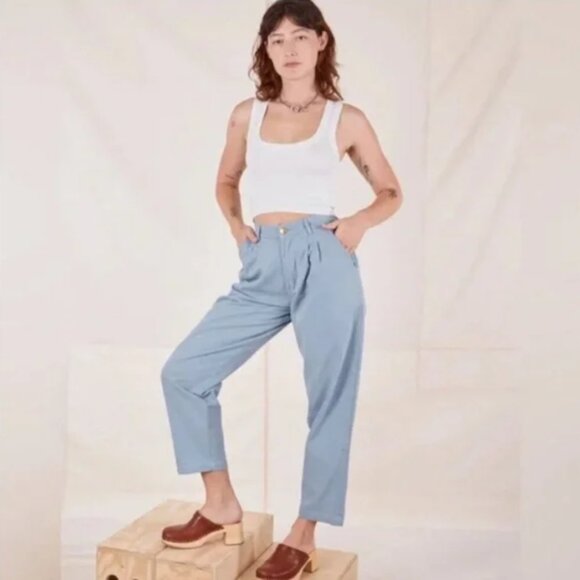 NWOT Big Bud Press Organic Cotton Twill Trousers Blue Size XS